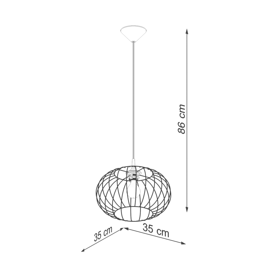 Luster na lanku TSUNO 1xE27/15W/230V čierna