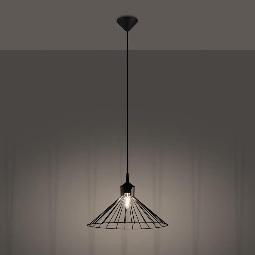 Luster na lanku EDA 1xE27/15W/230V čierna