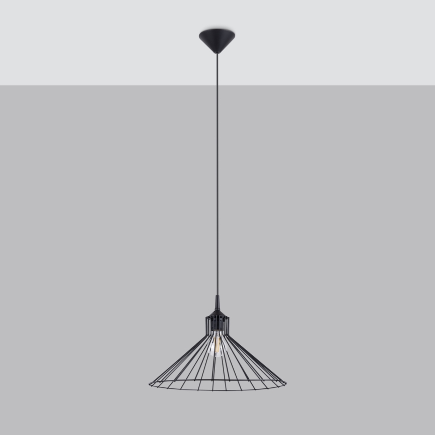 Luster na lanku EDA 1xE27/15W/230V čierna
