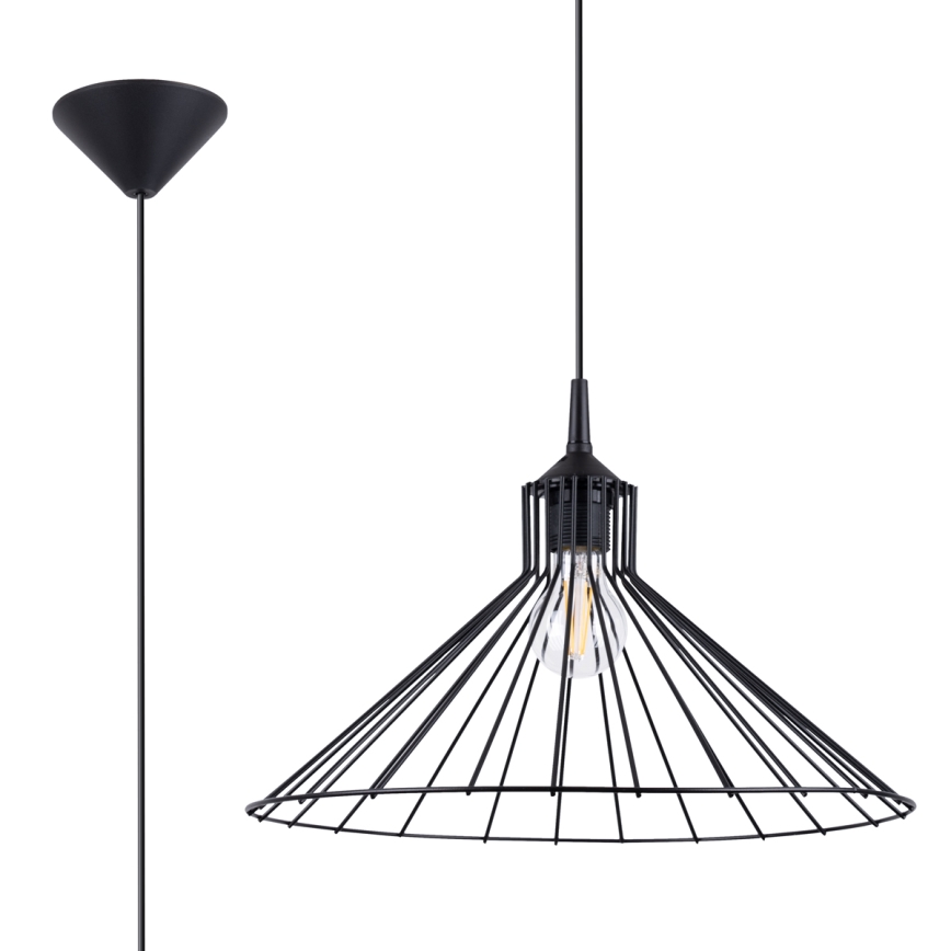 Luster na lanku EDA 1xE27/15W/230V čierna