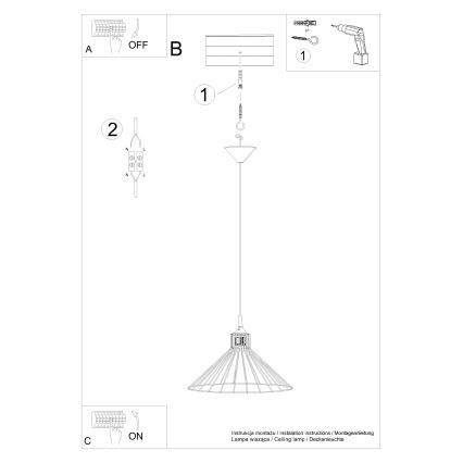 Luster na lanku EDA 1xE27/15W/230V čierna