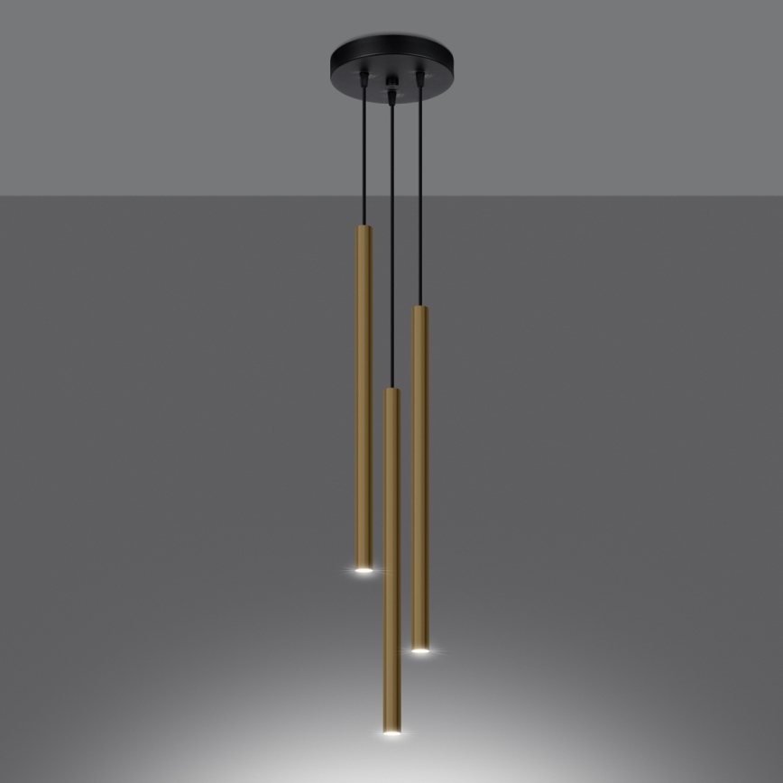 Luster na lanku PASTELO 3xG9/8W/230V zlatá