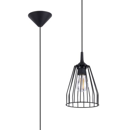 Luster na lanku LEYO 1xE27/15W/230V čierna