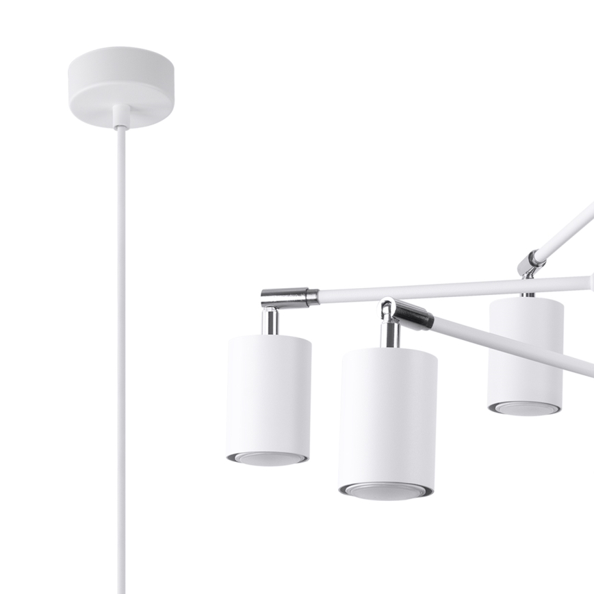 Luster na lanku LEMMI 6xGU10/10W/230V biela