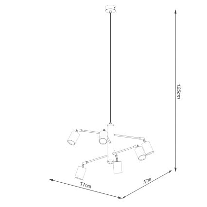 Luster na lanku LEMMI 6xGU10/10W/230V biela