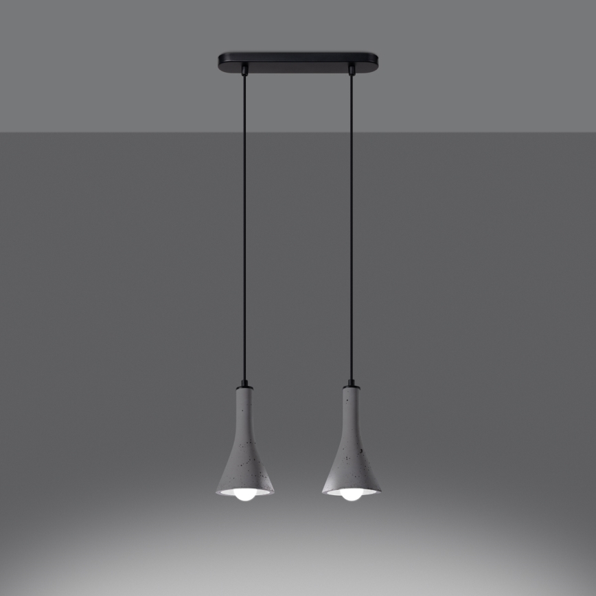 Luster na lanku REA 2xE14/12W/230V betón