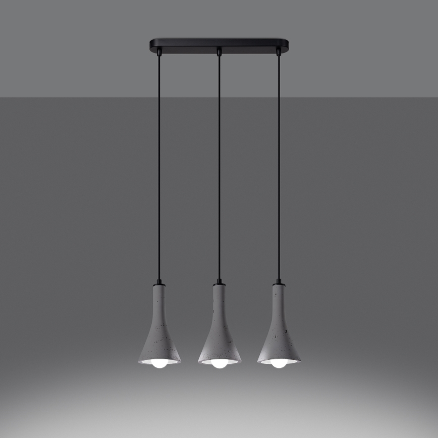 Luster na lanku REA 3xE14/12W/230V betón
