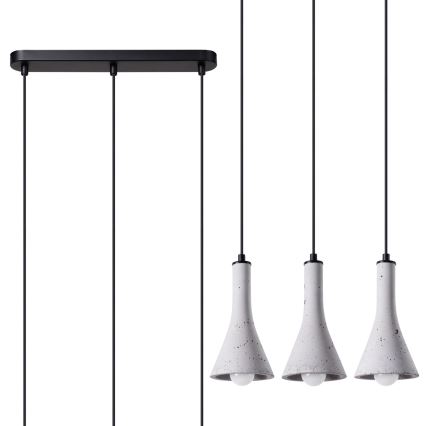 Luster na lanku REA 3xE14/12W/230V betón
