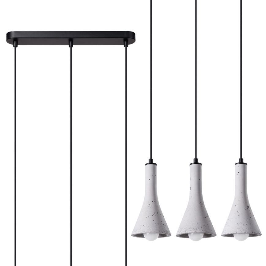 Luster na lanku REA 3xE14/12W/230V betón