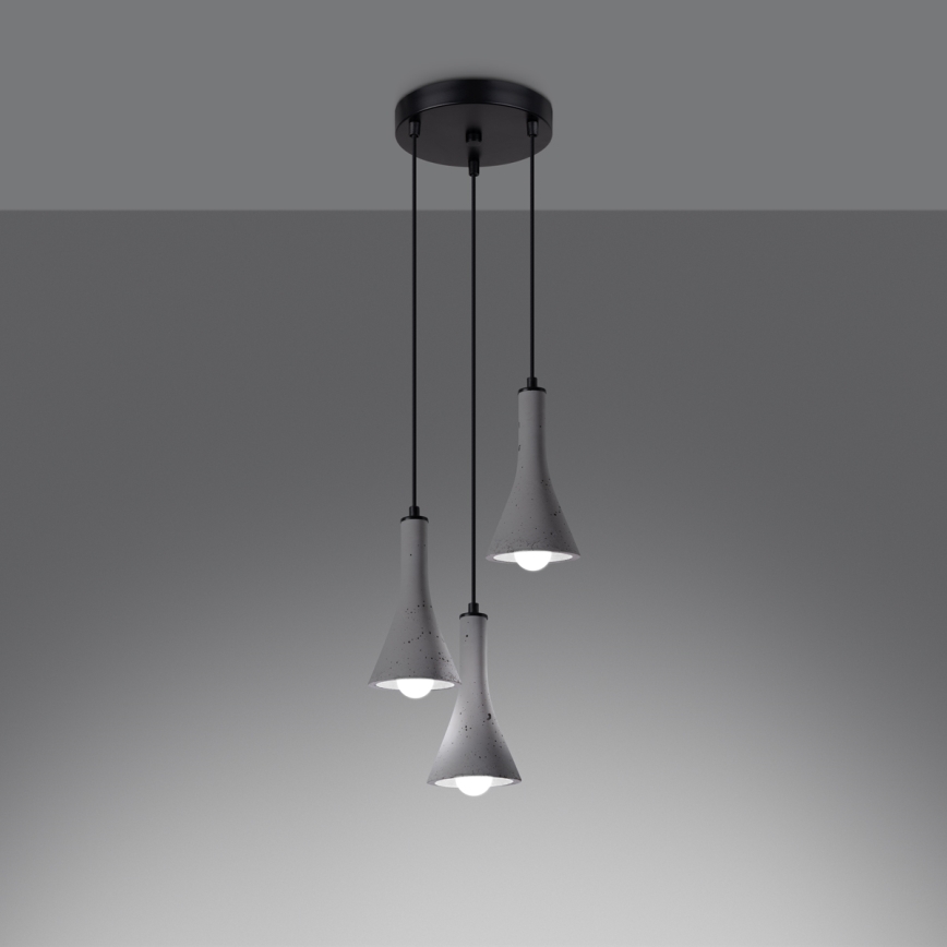 Luster na lanku REA 3xE14/12W/230V betón