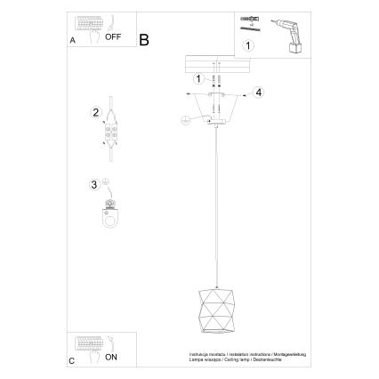 Luster na lanku GOBI 1xE27/15W/230V keramika