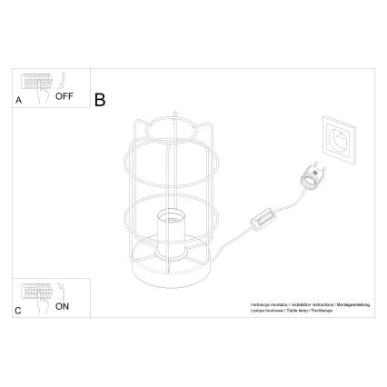 Stolná lampa GOTTO 1xE27/15W/230V čierna/buk