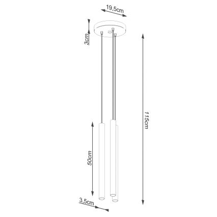 Luster na lanku PASTELO 3xG9/8W/230V buk