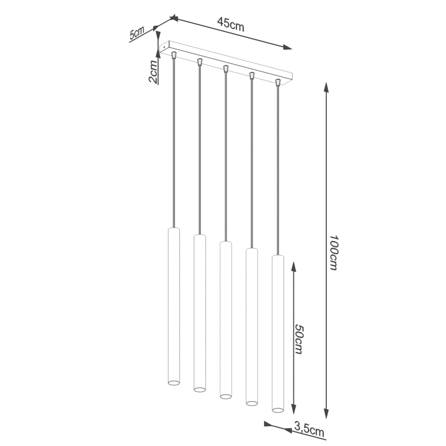 Luster na lanku PASTELO 5xG9/8W/230V betón