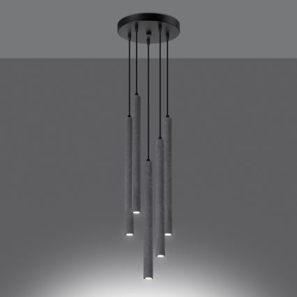 Luster na lanku PASTELO 5xG9/8W/230V betón