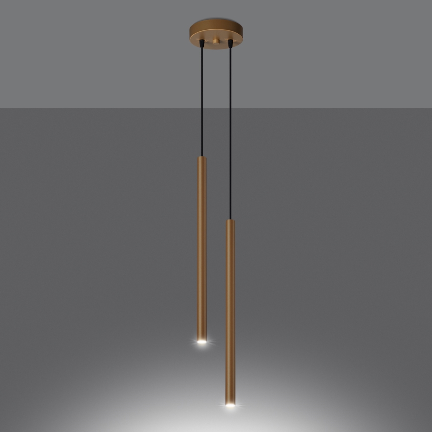 Luster na lanku PASTELO 2xG9/8W/230V zlatá
