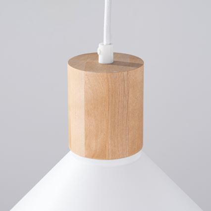 Luster na lanku JAGA 1xE27/15W/230V pr. 30 cm biela