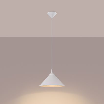 Luster na lanku ZUMA 1xE27/15W/230V pr. 30 cm biela