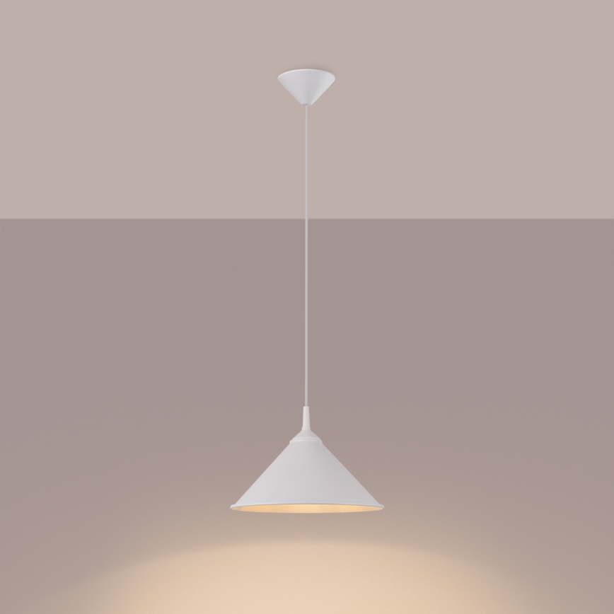 Luster na lanku ZUMA 1xE27/15W/230V pr. 30 cm biela