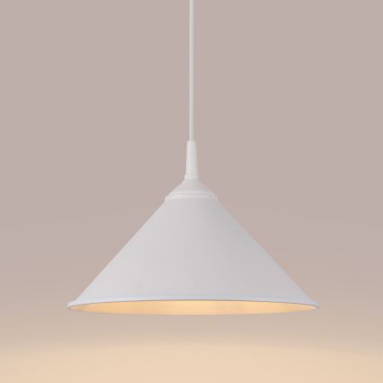 Luster na lanku ZUMA 1xE27/15W/230V pr. 30 cm biela