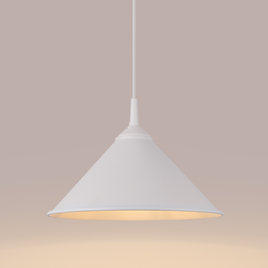 Luster na lanku ZUMA 1xE27/15W/230V pr. 30 cm biela
