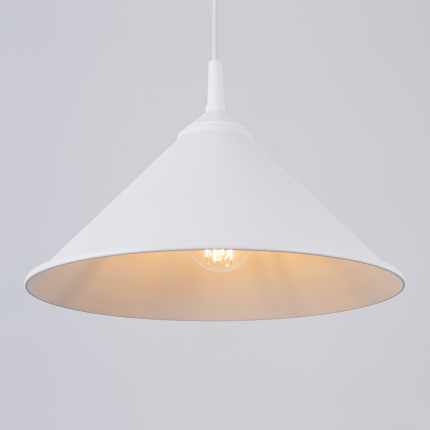Luster na lanku ZUMA 1xE27/15W/230V pr. 30 cm biela