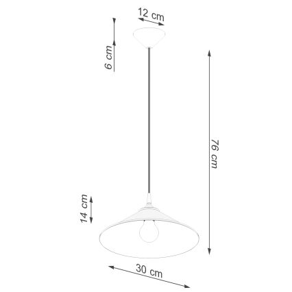 Luster na lanku ZUMA 1xE27/15W/230V pr. 30 cm biela