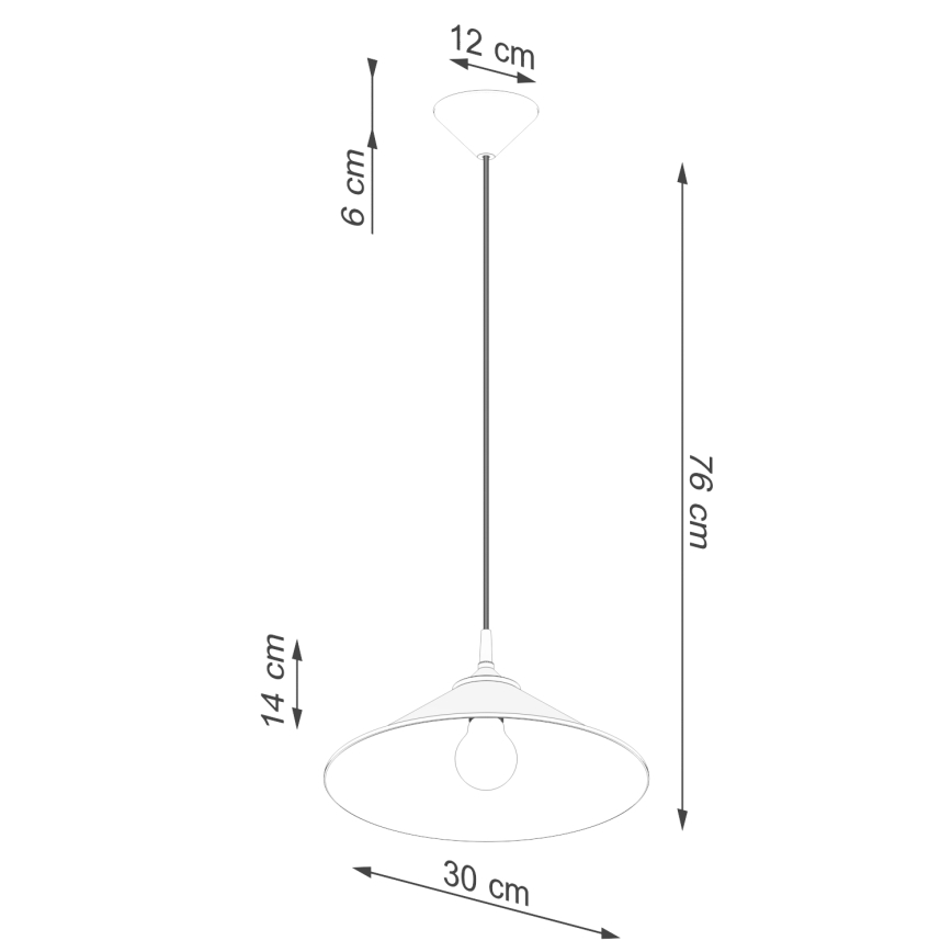 Luster na lanku ZUMA 1xE27/15W/230V pr. 30 cm biela