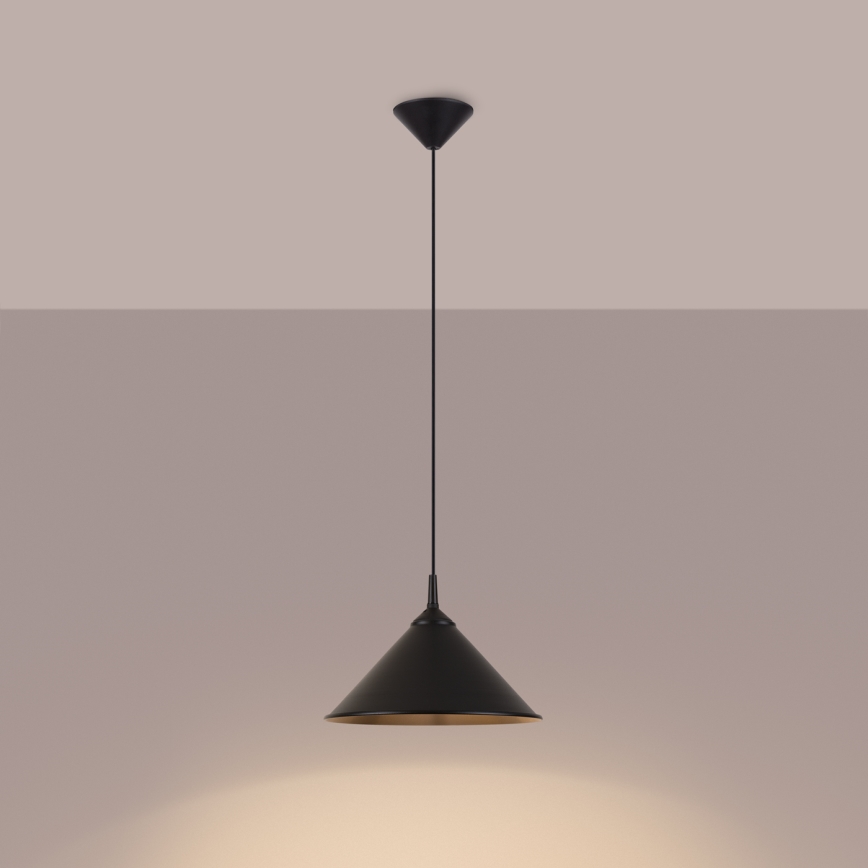 Luster na lanku ZUMA 1xE27/15W/230V pr. 30 cm čierna