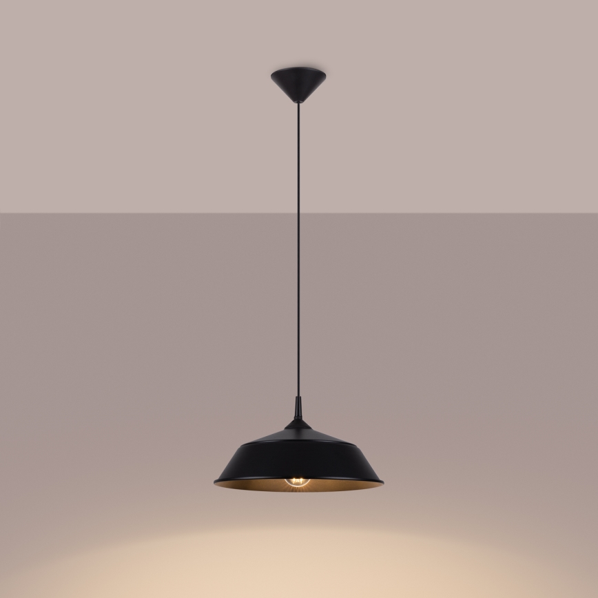 Luster na lanku FRIKA 1xE27/15W/230V pr. 34 cm čierna