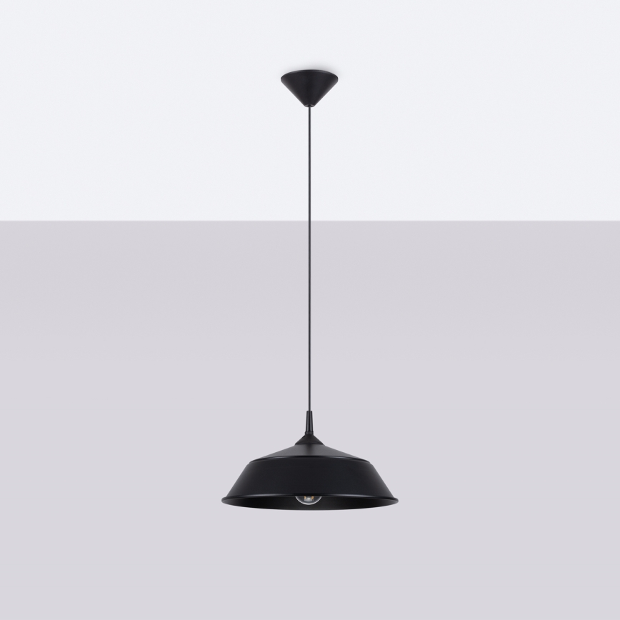 Luster na lanku FRIKA 1xE27/15W/230V pr. 34 cm čierna