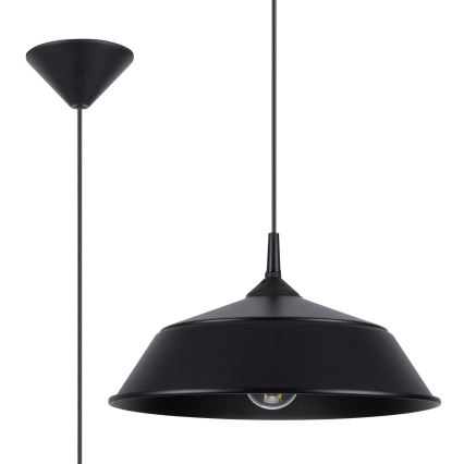 Luster na lanku FRIKA 1xE27/15W/230V pr. 34 cm čierna