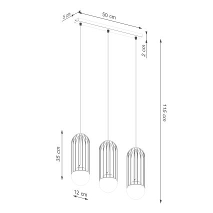 Luster na lanku BRINA 3xG9/8W/230V biela