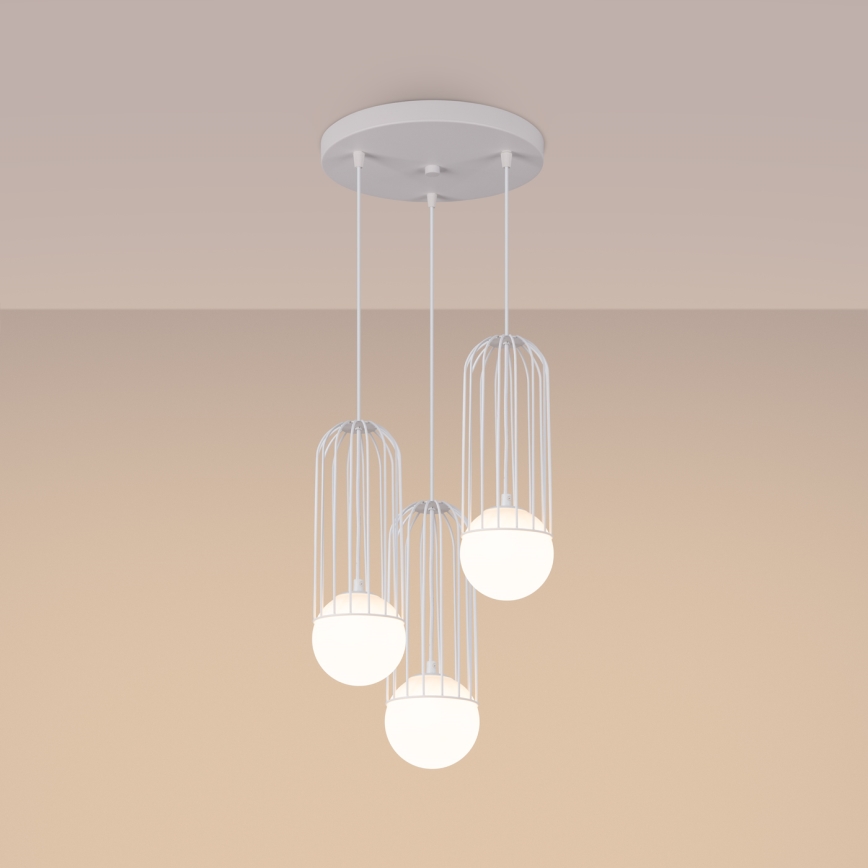 Luster na lanku BRINA 3xG9/8W/230V biela