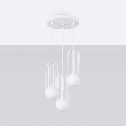 Luster na lanku BRINA 3xG9/8W/230V biela