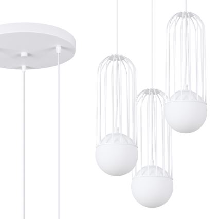 Luster na lanku BRINA 3xG9/8W/230V biela