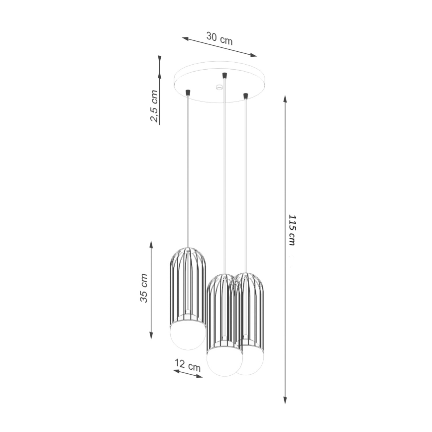 Luster na lanku BRINA 3xG9/8W/230V biela