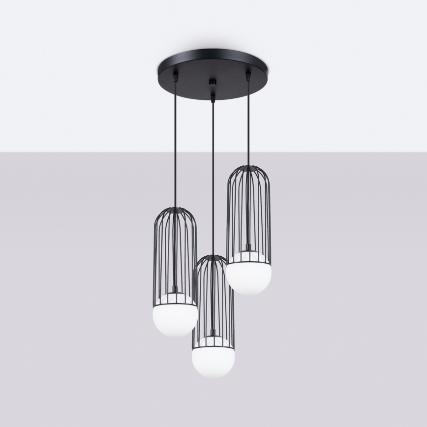 Luster na lanku BRINA 3xG9/8W/230V čierna