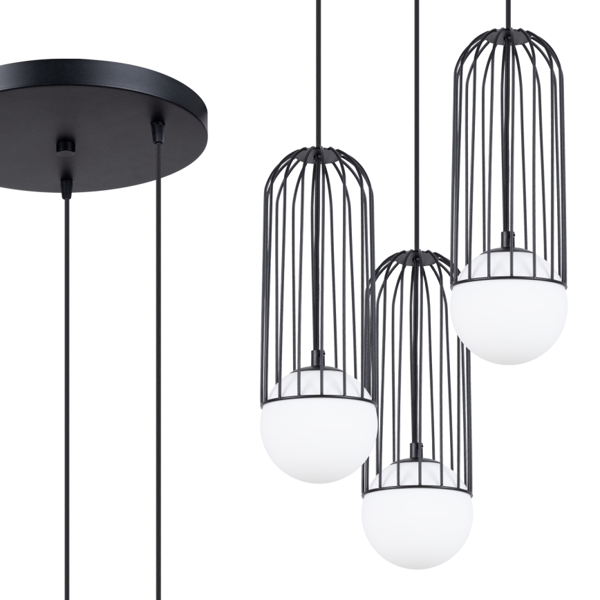 Luster na lanku BRINA 3xG9/8W/230V čierna