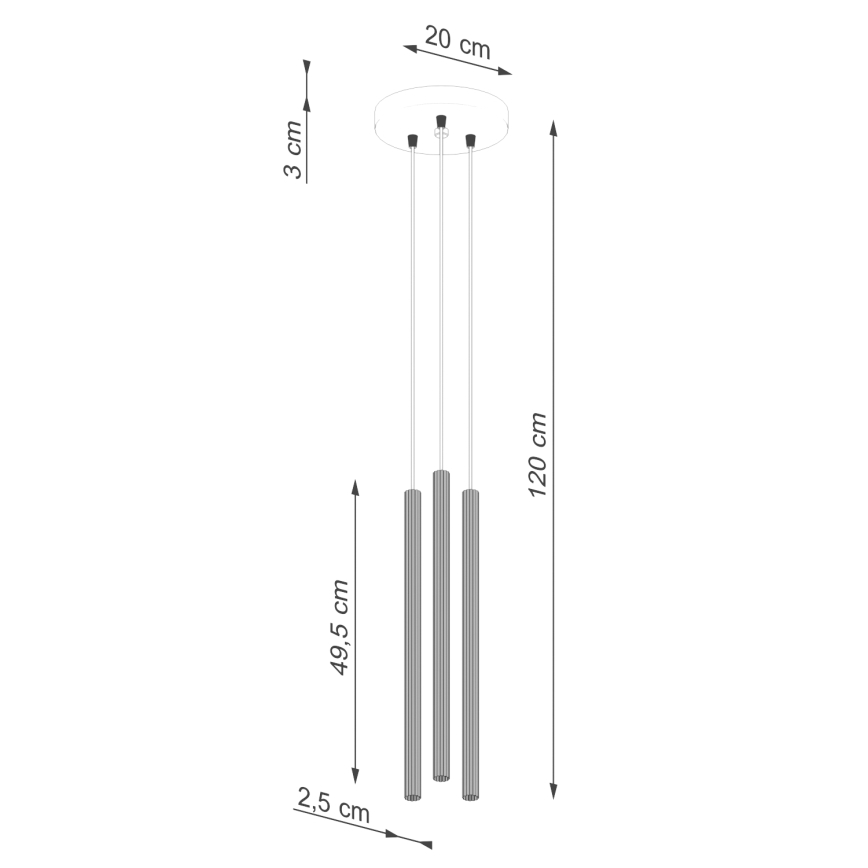 Luster na lanku ARCHE 3xG9/8W/230V biela