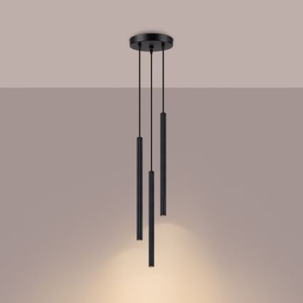 Luster na lanku ARCHE 3xG9/8W/230V čierna