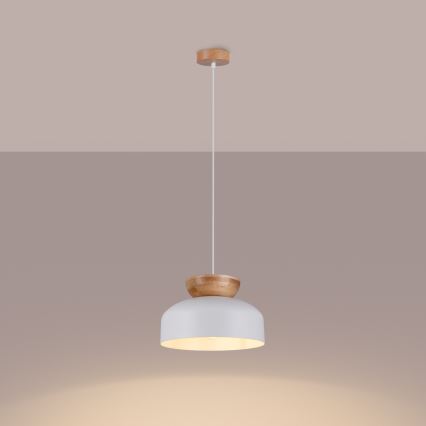 Luster na lanku MARION 1xE27/15W/230V pr. 29,5 cm biela