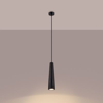 Luster na lanku ELECTRA 1xGU10/10W/230V betón/čierna