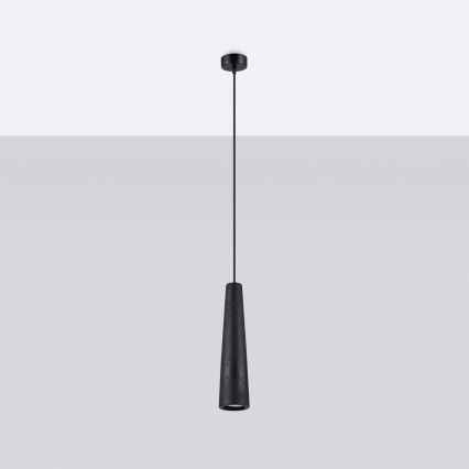 Luster na lanku ELECTRA 1xGU10/10W/230V betón/čierna