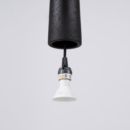 Luster na lanku ELECTRA 1xGU10/10W/230V betón/čierna