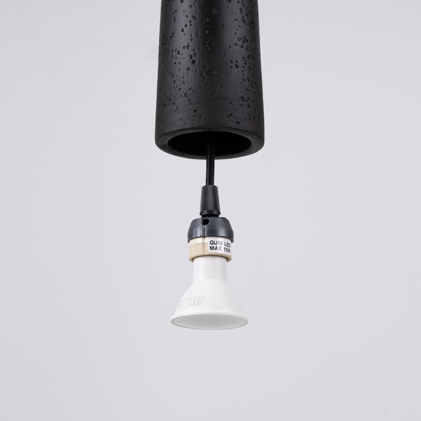 Luster na lanku ELECTRA 1xGU10/10W/230V betón/čierna