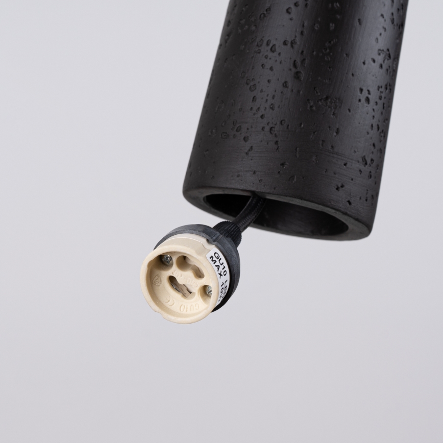 Luster na lanku ELECTRA 1xGU10/10W/230V betón/čierna