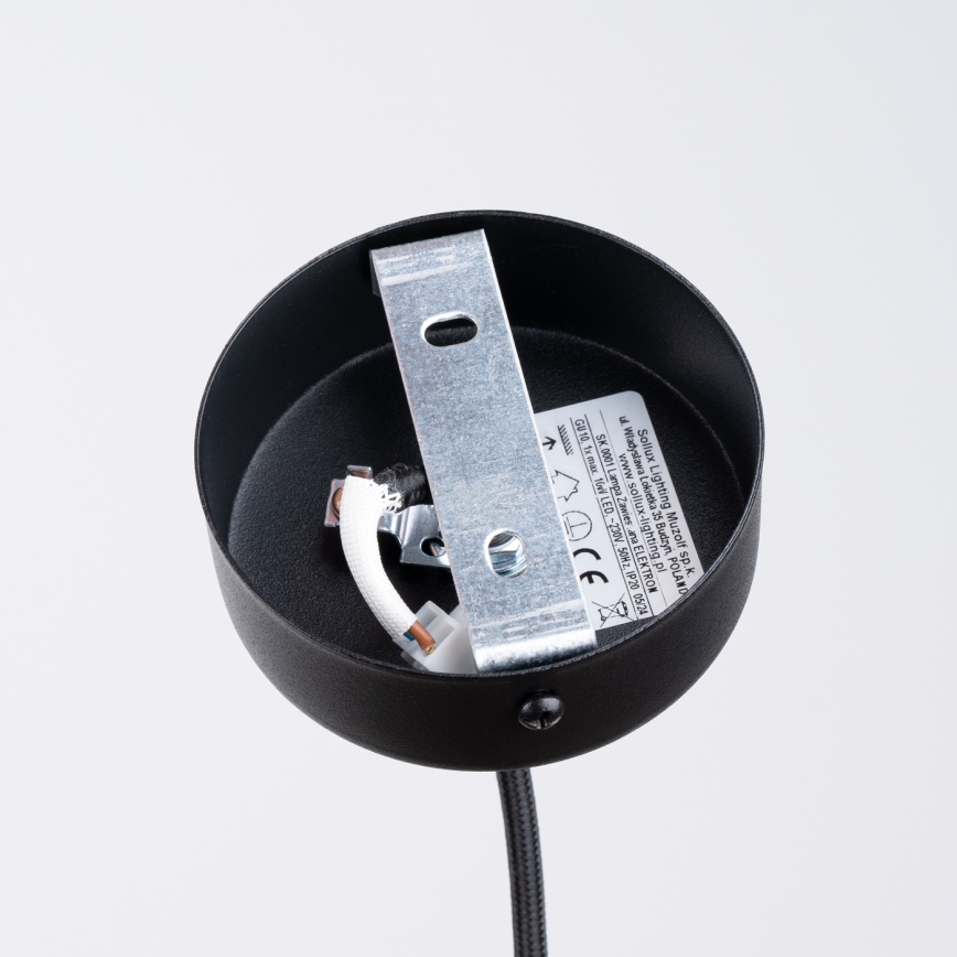 Luster na lanku ELECTRA 1xGU10/10W/230V betón/čierna