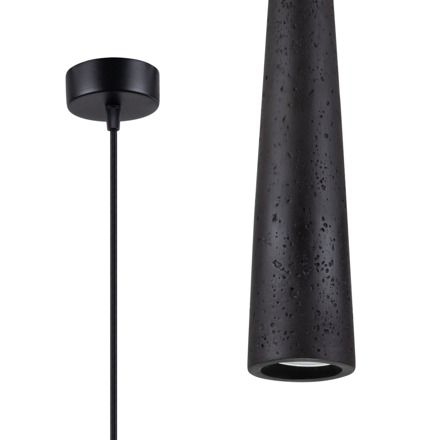 Luster na lanku ELECTRA 1xGU10/10W/230V betón/čierna