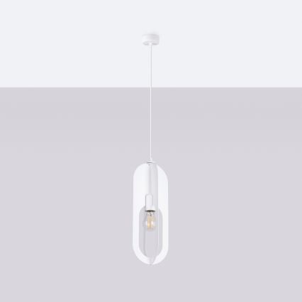Luster na lanku NICUS 1xE27/15W/230V biela